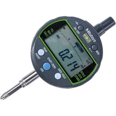 Mitutoyo - 0 to 12.7mm Range, 0.001 & 0.01mm Graduation, Electronic Drop Inidicator - Flat Back, 0.003mm Accuracy, LCD Display, Metric - Americas Industrial Supply