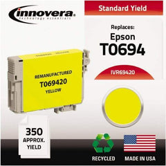 innovera - Yellow Inkjet Printer Cartridge - Use with Epson Stylus C120, CX5000, CX6000, CX7000F, CX7400, CX7450, CX8400, CX9400, NX100, NX200, NX300, NX400, WorkForce 30, 40 - Americas Industrial Supply