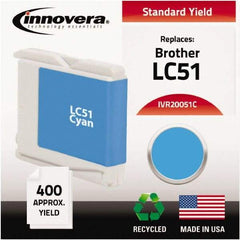 innovera - Cyan Ink Cartridge - Use with Brother DCP-130C, 330C, 350C, Fax 1360, 1860C, 1960C, 2480C, 2580C, MFC-230C, 240C, 440CN, 465CN, 665CW, 685CW, 845CW, 885CW, 3360C, 5460CN, 5860CN - Americas Industrial Supply