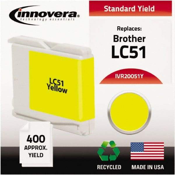 innovera - Yellow Ink Cartridge - Use with Brother DCP-130C, 330C, 350C, Fax 1360, 1860C, 1960C, 2480C, 2580C, MFC-230C, 240C, 440CN, 465CN, 665CW, 685CW, 845CW, 885CW, 3360C, 5460CN, 5860CN - Americas Industrial Supply