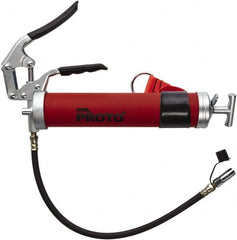 Proto - 3,600 Max psi, Flexible Pistol Grease Gun - 14 oz (Cartridge) & 16 oz (Bulk) Capacity, 3-Way, Bulk, Cartridge & Filler Pump - Americas Industrial Supply