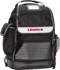 Lenox - 30 Pocket Black Ballistic Nylon Backpack Tool Bag - 6" Wide x 14" Deep x 18" High - Americas Industrial Supply