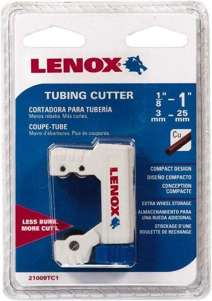 Lenox - 1/8" to 1" Pipe Capacity, Tube Cutter - Cuts Copper - Americas Industrial Supply