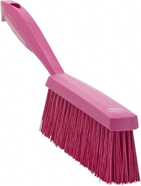 Vikan - 14" OAL, Polyester Staple Set Bench Brush - 2" Bristle Length, 6-3/8" Long Head, Pink - Americas Industrial Supply