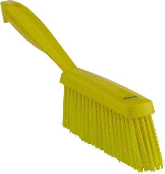 Vikan - 14" OAL, Polyester Staple Set Bench Brush - 2" Bristle Length, 6-3/8" Long Head, Yellow - Americas Industrial Supply