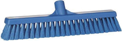 Vikan - 16" Fine Particle Synthetic Push Broom - 2" Bristle Length, Plastic Block, European Threaded Handle Connection - Americas Industrial Supply