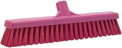 Vikan - 16" Fine Particle Synthetic Push Broom - 2" Bristle Length, Plastic Block, European Threaded Handle Connection - Americas Industrial Supply