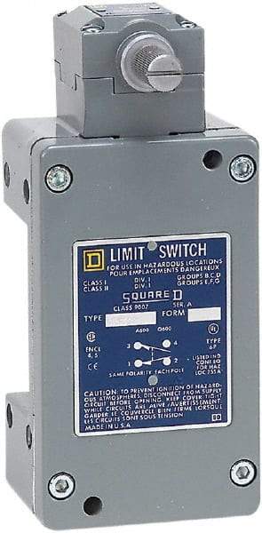 Square D - SPDT, NC/NO, 600 Volt Screw Terminal, Rotary Head Actuator, General Purpose Limit Switch - 1, 2, 4, 6, 12, 13, 6P NEMA Rating, IP67 IPR Rating - Americas Industrial Supply