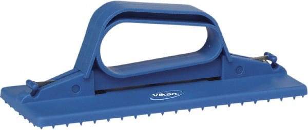 Vikan - 9" Long x 3-3/4" Wide Scouring Pad Holder - Blue - Americas Industrial Supply