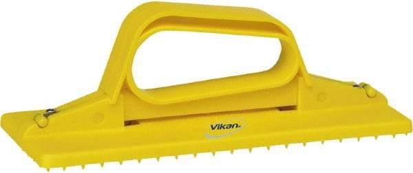 Vikan - 9" Long x 3-3/4" Wide Scouring Pad Holder - Yellow - Americas Industrial Supply