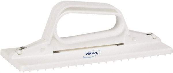 Vikan - 9" Long x 3-3/4" Wide Scouring Pad Holder - White - Americas Industrial Supply