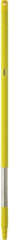Vikan - 39-1/2 x 1-1/4" Stainless Steel Squeegee Handle - European Threaded Connection, Yellow - Americas Industrial Supply