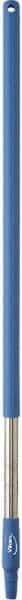 Vikan - 39-1/2 x 1-1/4" Stainless Steel Squeegee Handle - European Threaded Connection, Blue - Americas Industrial Supply