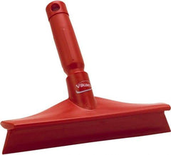 Vikan - 9.84" Rubber Blade Bench Squeegee - Single Edge, Red, Plastic Holder - Americas Industrial Supply
