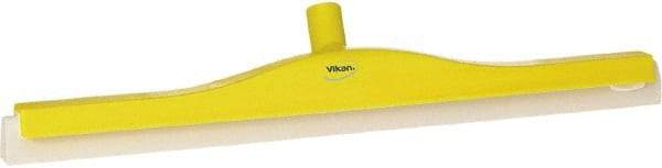 Vikan - 24" Foam Rubber Blade Floor Squeegee - Double Edge, Yellow, Plastic Holder - Americas Industrial Supply