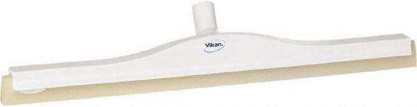 Vikan - 24" Foam Rubber Blade Floor Squeegee - Double Edge, White, Plastic Holder - Americas Industrial Supply