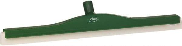 Vikan - 24" Foam Rubber Blade Floor Squeegee - Double Edge, Green, Plastic Holder - Americas Industrial Supply