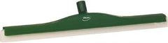 Vikan - 24" Foam Rubber Blade Floor Squeegee - Double Edge, Green, Plastic Holder - Americas Industrial Supply