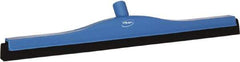 Vikan - 24" Foam Rubber Blade Bench Squeegee - Double Edge, Blue, Plastic Holder - Americas Industrial Supply