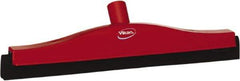 Vikan - 16" Foam Rubber Blade Bench Squeegee - Double Edge, Red, Plastic Holder - Americas Industrial Supply