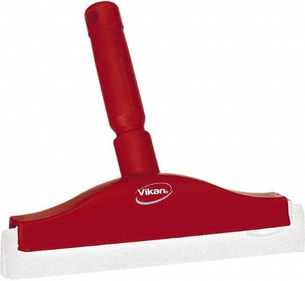 Vikan - 10" Foam Rubber Blade Bench Squeegee - Double Edge, Red, Plastic Holder - Americas Industrial Supply