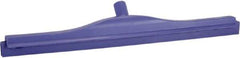 Vikan - 24" Rubber Blade Floor Squeegee - Double Edge, Purple, Plastic Holder - Americas Industrial Supply