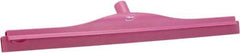 Vikan - 24" Rubber Blade Floor Squeegee - Double Edge, Pink, Plastic Holder - Americas Industrial Supply