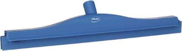 Vikan - 20" Rubber Blade Floor Squeegee - Double Edge, Blue, Plastic Holder - Americas Industrial Supply
