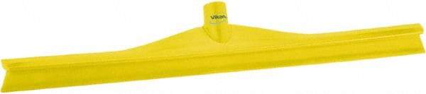 Vikan - 23.62" Rubber Blade Floor Squeegee - Single Edge, Yellow, Plastic Holder - Americas Industrial Supply