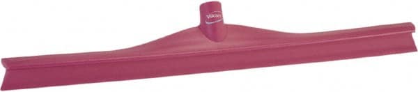 Vikan - 23.62" Rubber Blade Floor Squeegee - Single Edge, Pink, Plastic Holder - Americas Industrial Supply