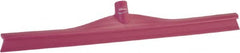 Vikan - 23.62" Rubber Blade Floor Squeegee - Single Edge, Pink, Plastic Holder - Americas Industrial Supply