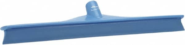 Vikan - 19.67" Rubber Blade Floor Squeegee - Single Edge, Blue, Plastic Holder - Americas Industrial Supply