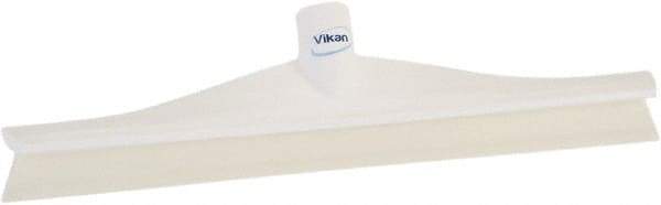 Vikan - 15-3/4" Rubber Blade Floor Squeegee - Single Edge, White, Plastic Holder - Americas Industrial Supply