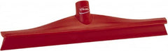 Vikan - 15-3/4" Rubber Blade Floor Squeegee - Single Edge, Red, Plastic Holder - Americas Industrial Supply