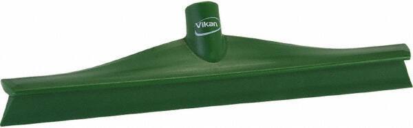Vikan - 15-3/4" Rubber Blade Floor Squeegee - Single Edge, Green, Plastic Holder - Americas Industrial Supply
