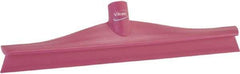 Vikan - 15-3/4" Rubber Blade Floor Squeegee - Single Edge, Pink, Plastic Holder - Americas Industrial Supply