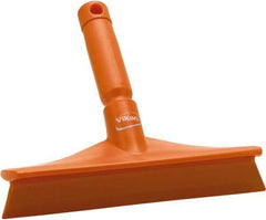Vikan - 9.84" Rubber Blade Bench Squeegee - Single Edge, Orange, Plastic Holder - Americas Industrial Supply