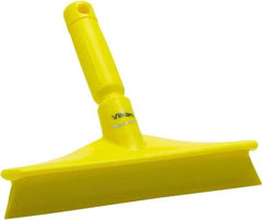Vikan - 9.84" Rubber Blade Bench Squeegee - Single Edge, Yellow, Plastic Holder - Americas Industrial Supply