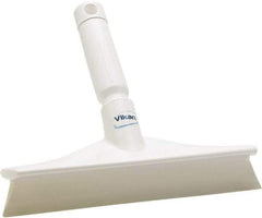 Vikan - 9.84" Rubber Blade Bench Squeegee - Single Edge, White, Plastic Holder - Americas Industrial Supply
