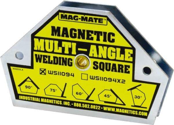 Mag-Mate - 4-3/8" Wide x 3/4" Deep x 3" High, Rare Earth Magnetic Welding & Fabrication Square - 55 Lb Average Pull Force - Americas Industrial Supply