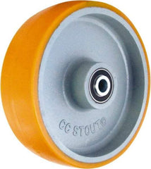 Caster Connection - 10 Inch Diameter x 3 Inch Wide, Polyurethane on Iron Caster Wheel - 2,750 Lb. Capacity, 3-1/4 Inch Hub Length, 3/4 Inch Axle Diameter, Sealed Precision Ball Bearing - Americas Industrial Supply