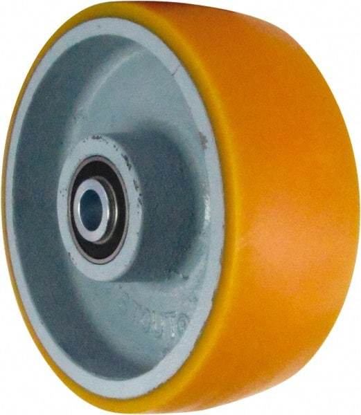 Caster Connection - 8 Inch Diameter x 3 Inch Wide, Polyurethane on Iron Caster Wheel - 2,300 Lb. Capacity, 3-1/4 Inch Hub Length, 3/4 Inch Axle Diameter, Sealed Precision Ball Bearing - Americas Industrial Supply