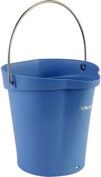 Vikan - 1-1/2 Gal, Polypropylene Round Blue Single Pail with Pour Spout - Handle Included - Americas Industrial Supply