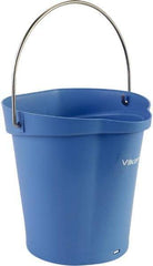 Vikan - 1-1/2 Gal, Polypropylene Round Blue Single Pail with Pour Spout - Handle Included - Americas Industrial Supply