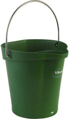 Vikan - 1-1/2 Gal, Polypropylene Round Green Single Pail with Pour Spout - Handle Included - Americas Industrial Supply