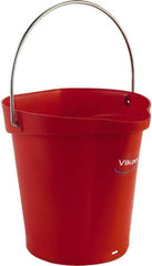 Vikan - 1-1/2 Gal, Polypropylene Round Red Single Pail with Pour Spout - Handle Included - Americas Industrial Supply
