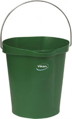 Vikan - 3 Gal, Polypropylene Round Green Single Pail with Pour Spout - Handle Included - Americas Industrial Supply