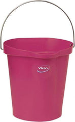 Vikan - 3 Gal, Polypropylene Round Pink Single Pail with Pour Spout - Handle Included - Americas Industrial Supply