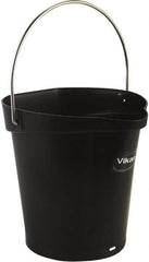 Vikan - 1-1/2 Gal, Polypropylene Round Black Single Pail with Pour Spout - Handle Included - Americas Industrial Supply