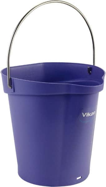 Vikan - 1-1/2 Gal, Polypropylene Round Purple Single Pail with Pour Spout - Handle Included - Americas Industrial Supply